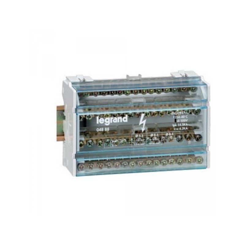 REPARTITEUR MODULAIRE 4P 40A 13 CONNEXIONS 6 MODULES