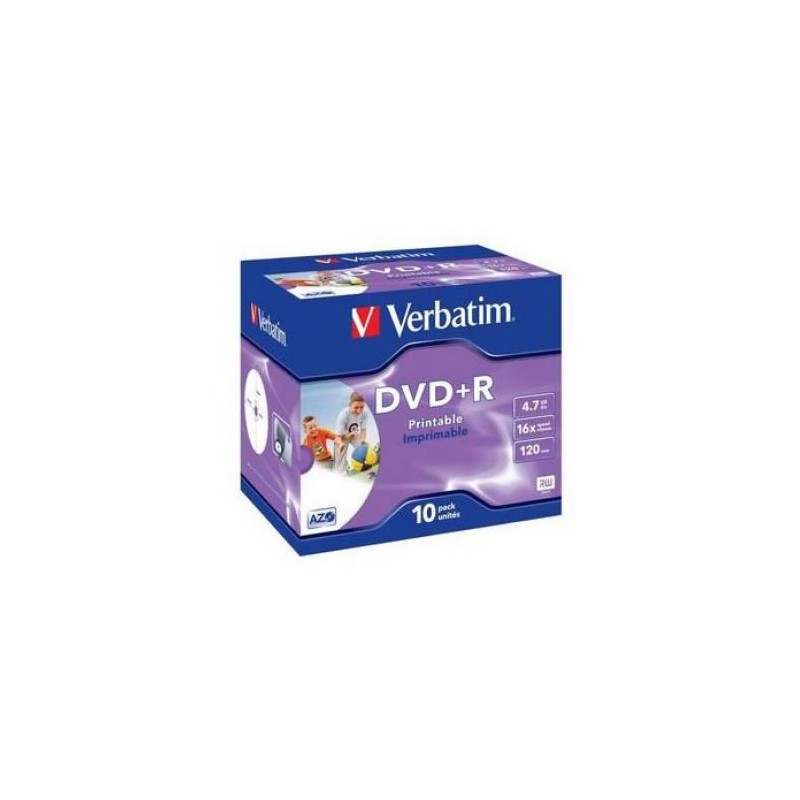 VERBATIM DVD+R 4.7GB 16x WIDE PRINTABLE AVEC ETUI