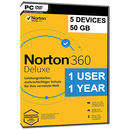 NORTON 360 DELUXE - 1 USER - 5 DEVICES - I YEAR