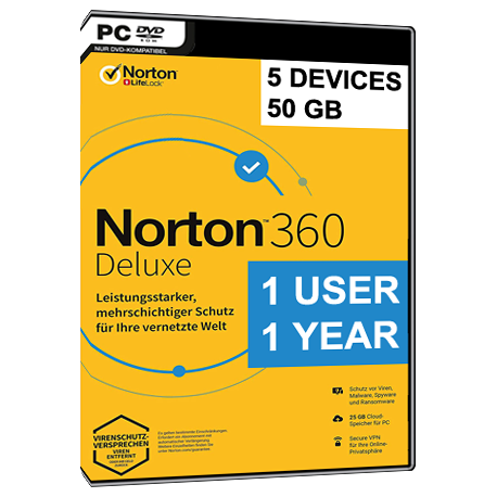 NORTON 360 DELUXE - 1 USER - 5 DEVICE - I YEAR