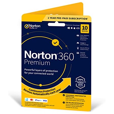 NORTON 360 PREMIUM 1 USER - 10 DEVICES - 1 YEAR