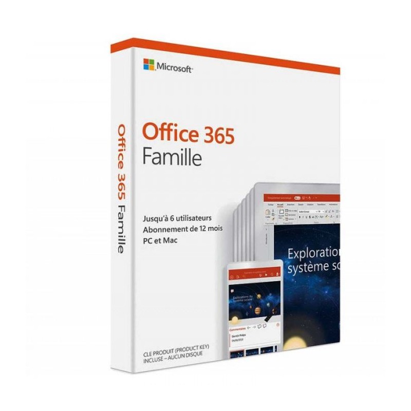 MICROSOFT OFFICE 365 FAMILLE 6 POSTES 1AN