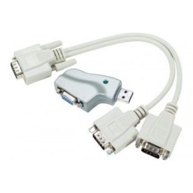 ADAPTATEUR USB MONOBLOC VERS 2 x RS-232 DB9 MALE