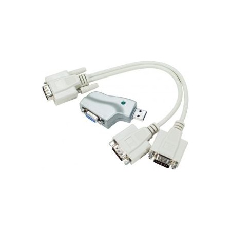 SINGLE-PIECE USB TO 2 x RS-232 DB9 MALE ADAPTER