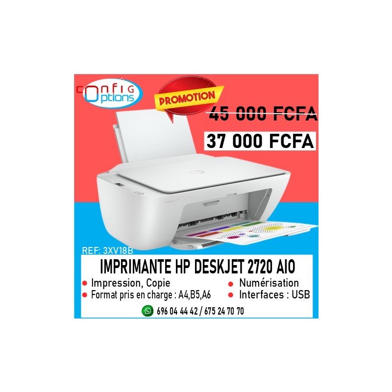 Imprimante tout-en-un HP DeskJet 2720 Couleur Wifi (3XV18B)